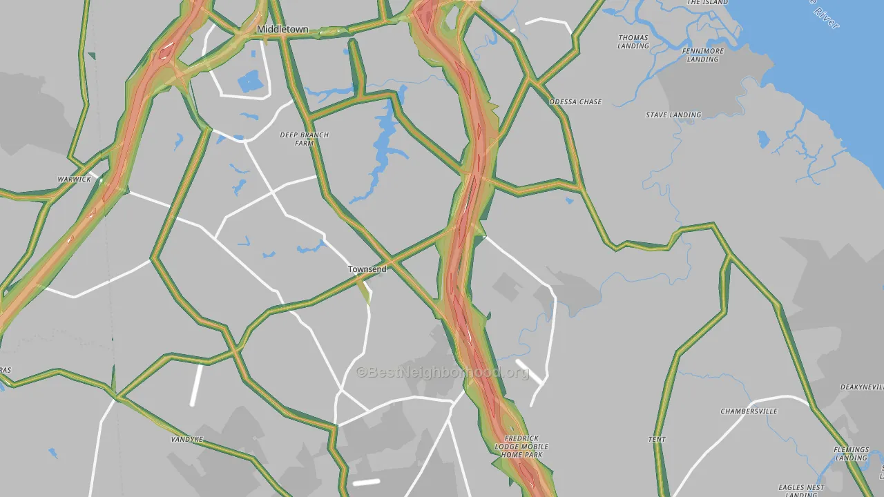 19734, DE Map of Noise Levels in 19734