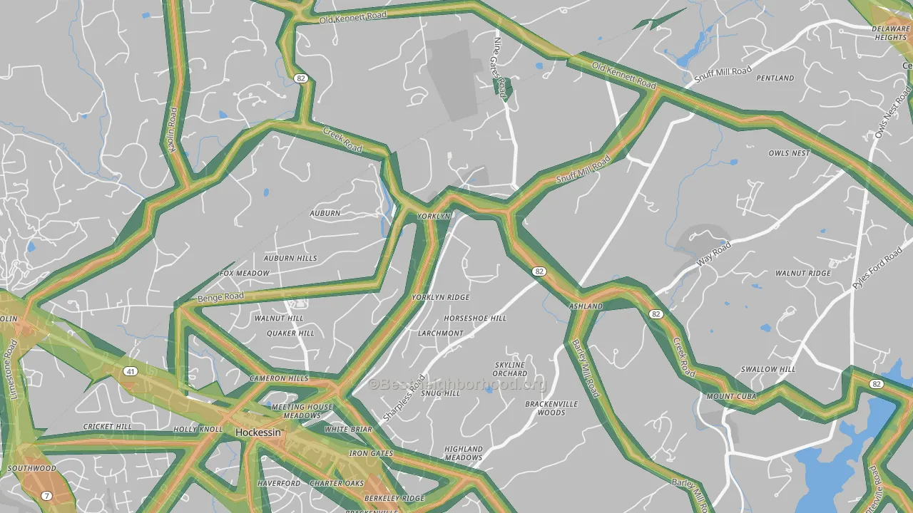 19736, DE Map of Noise Levels in 19736
