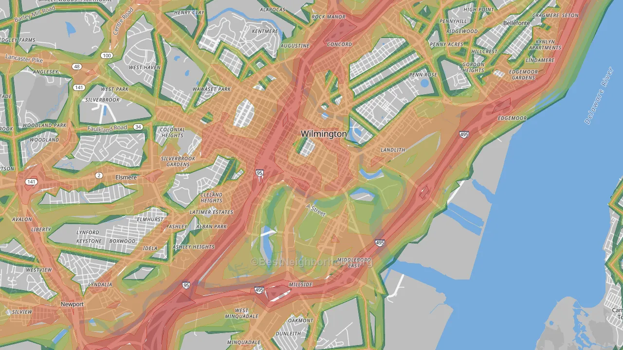 19801, DE Map of Noise Levels in 19801