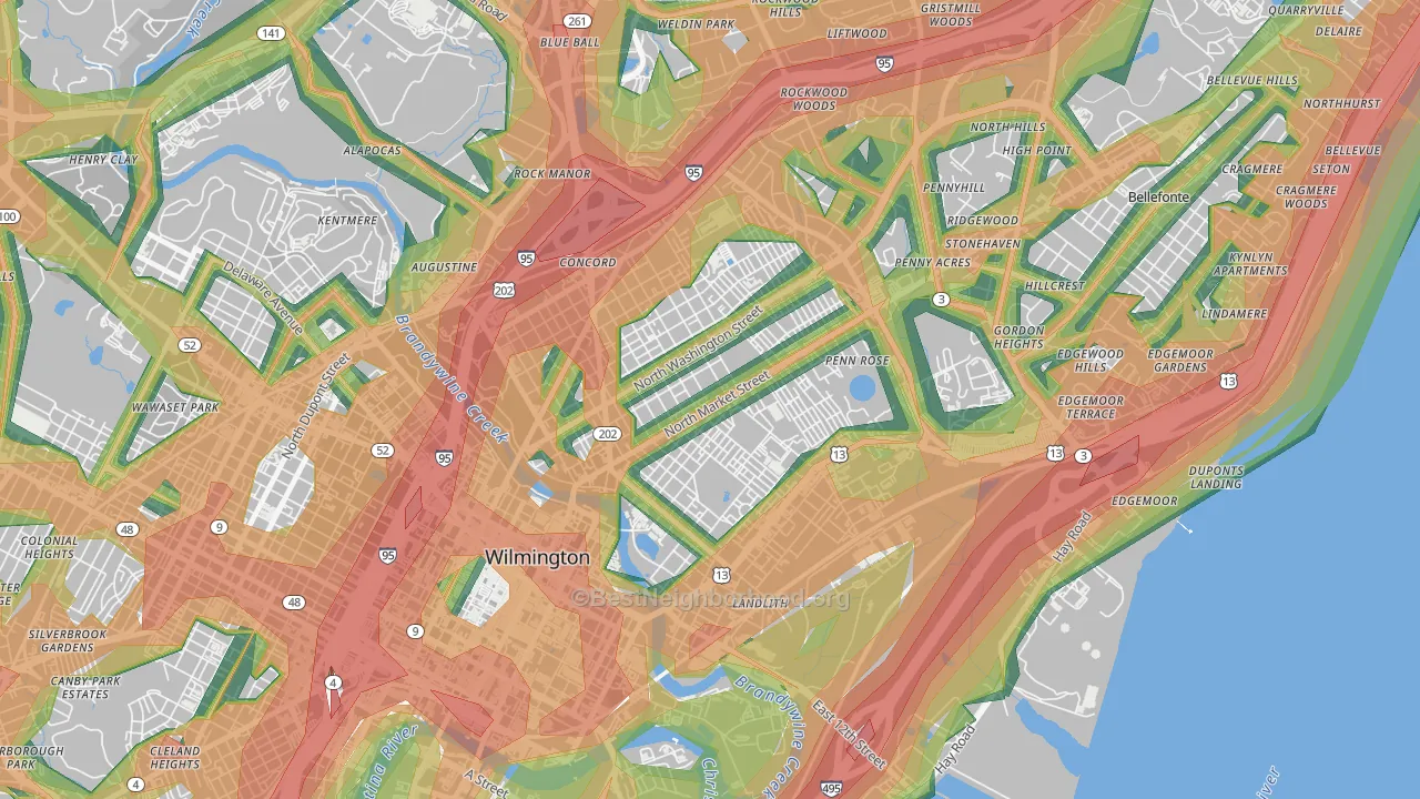 19802, DE Map of Noise Levels in 19802