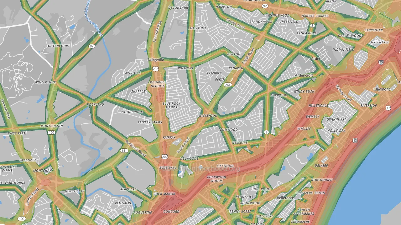 19803, DE Map of Noise Levels in 19803