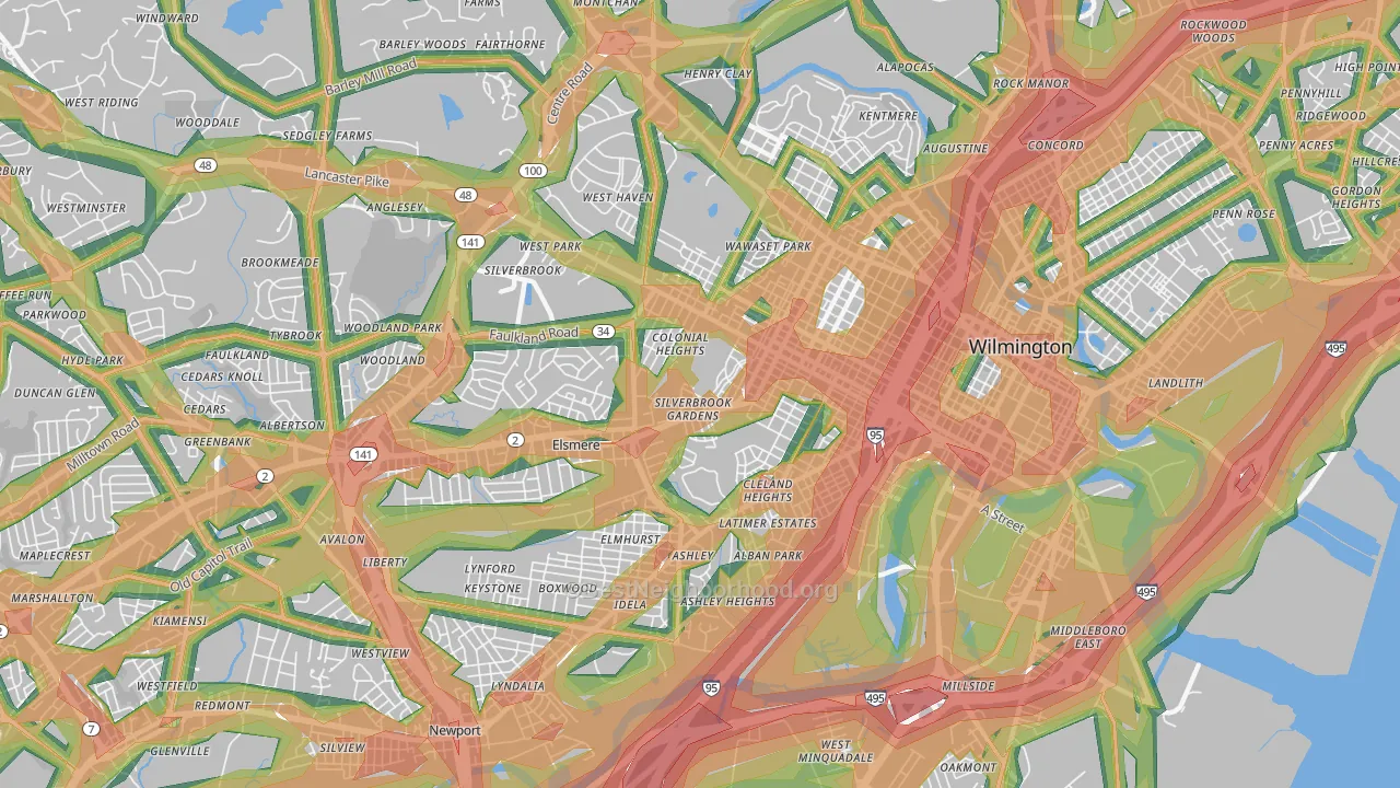 19805, DE Map of Noise Levels in 19805