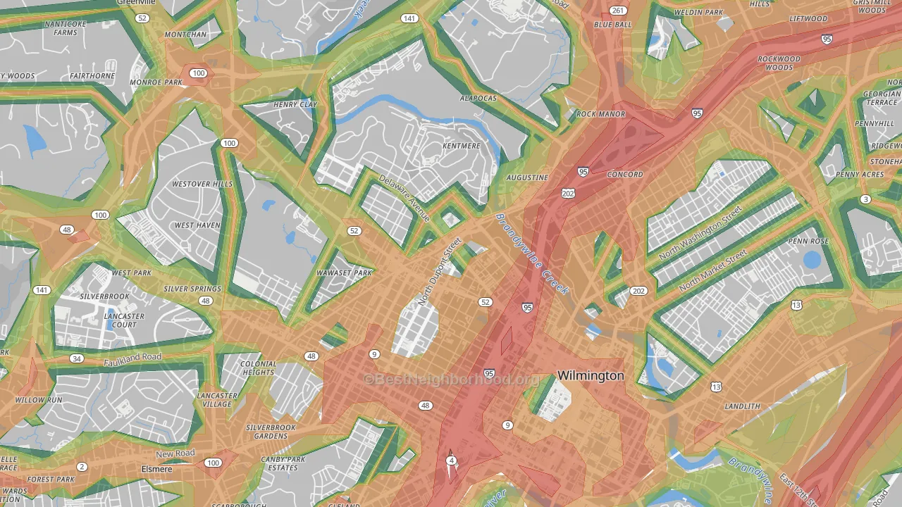 19806, DE Map of Noise Levels in 19806