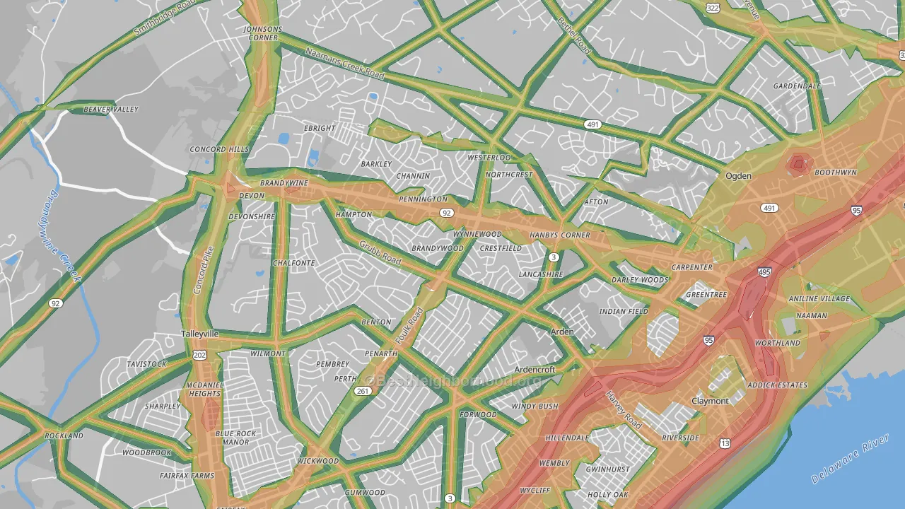 19810, DE Map of Noise Levels in 19810