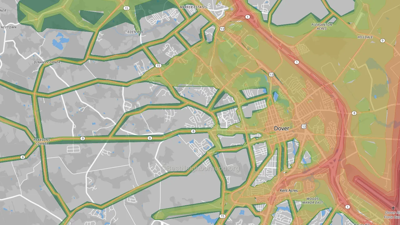 19904, DE Map of Noise Levels in 19904
