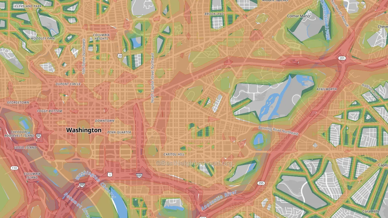 20002, DC Map of Noise Levels in 20002
