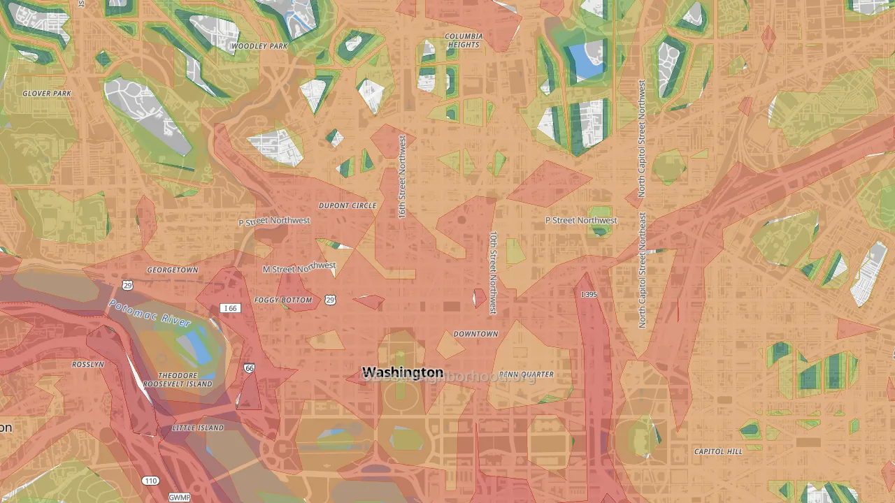 20005, DC Map of Noise Levels in 20005