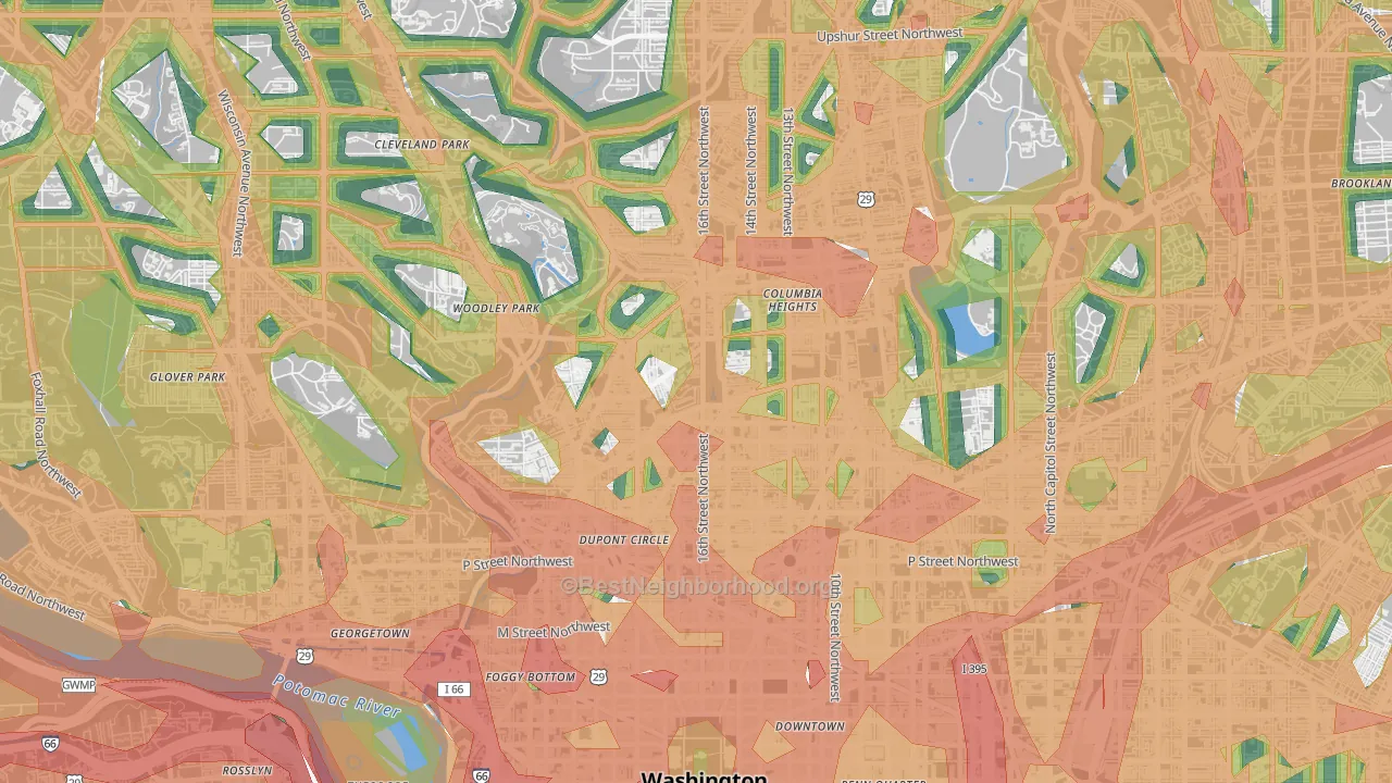 20009, DC Map of Noise Levels in 20009