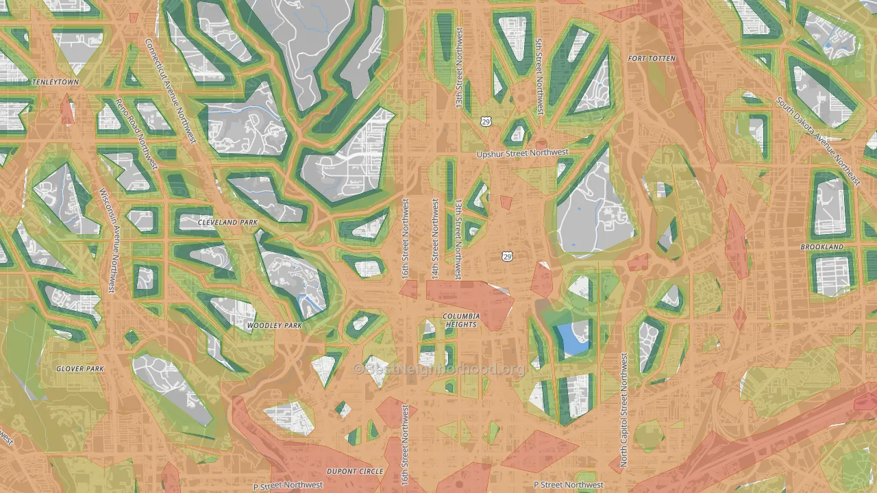 20010, DC Map of Noise Levels in 20010
