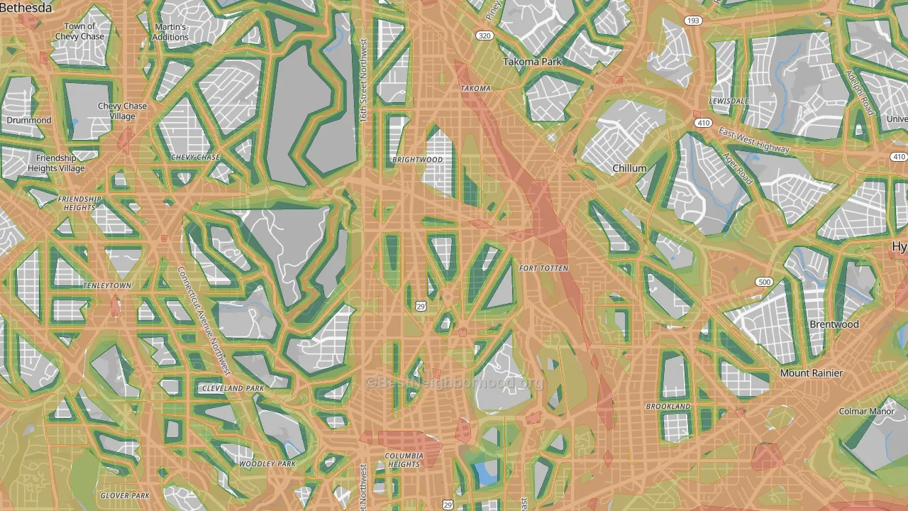 20011, DC Map of Noise Levels in 20011