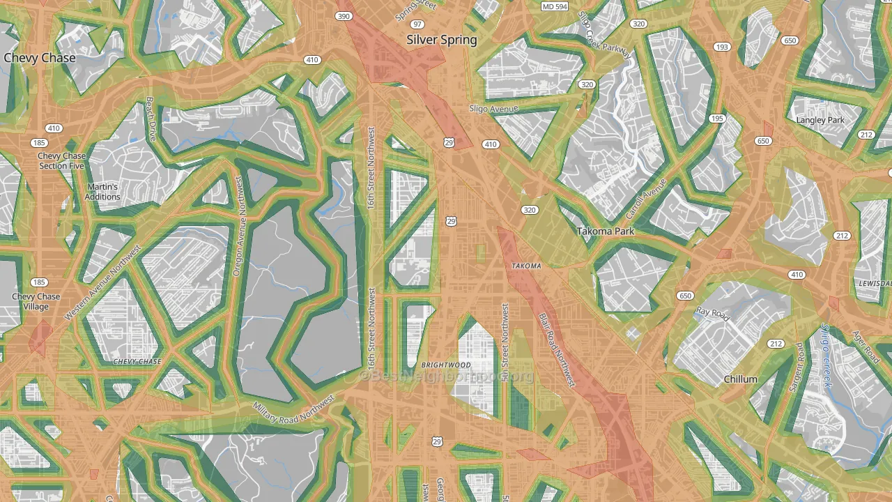 20012, DC Map of Noise Levels in 20012