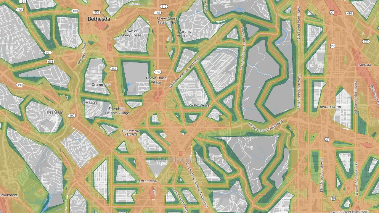 20015, DC Map of Noise Levels in 20015