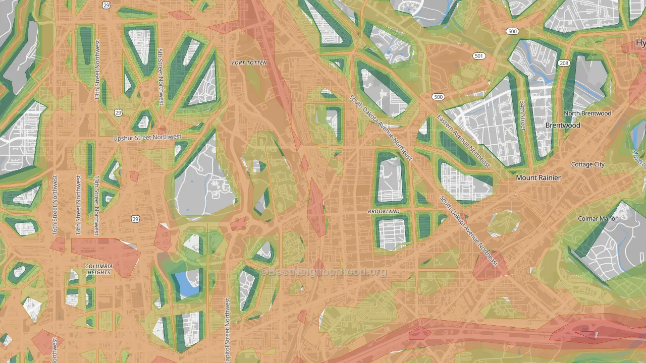 20017, DC Map of Noise Levels in 20017