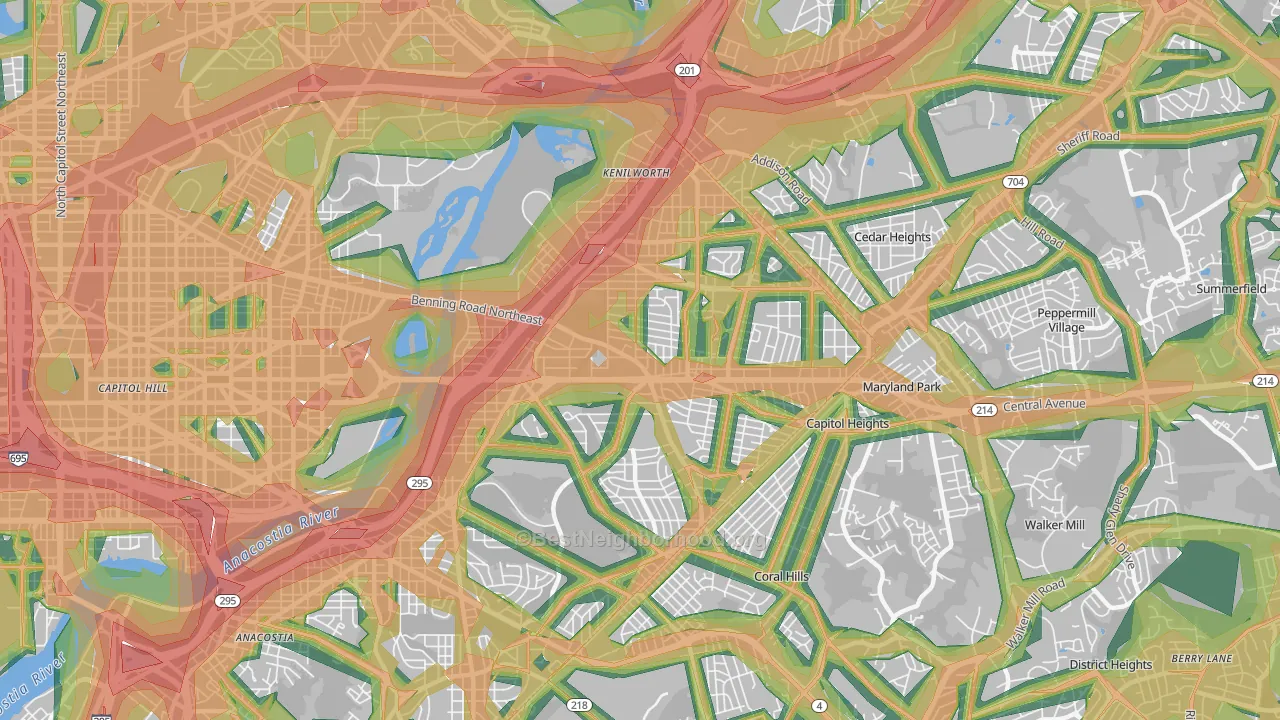 20019, DC Map of Noise Levels in 20019