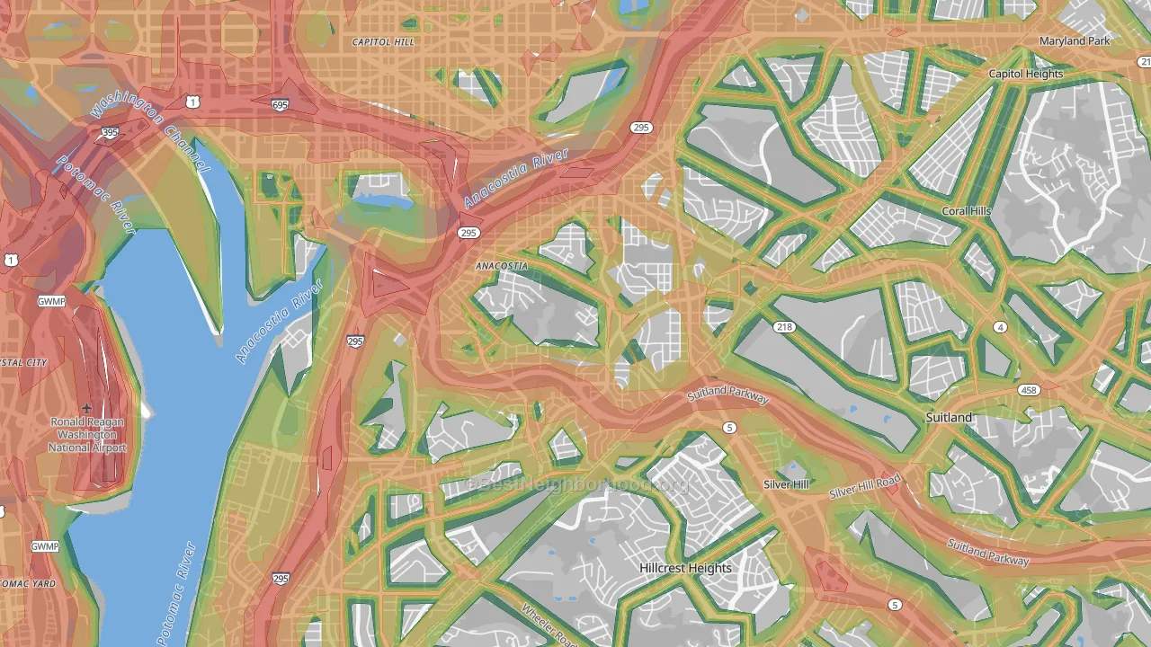 20020, DC Map of Noise Levels in 20020