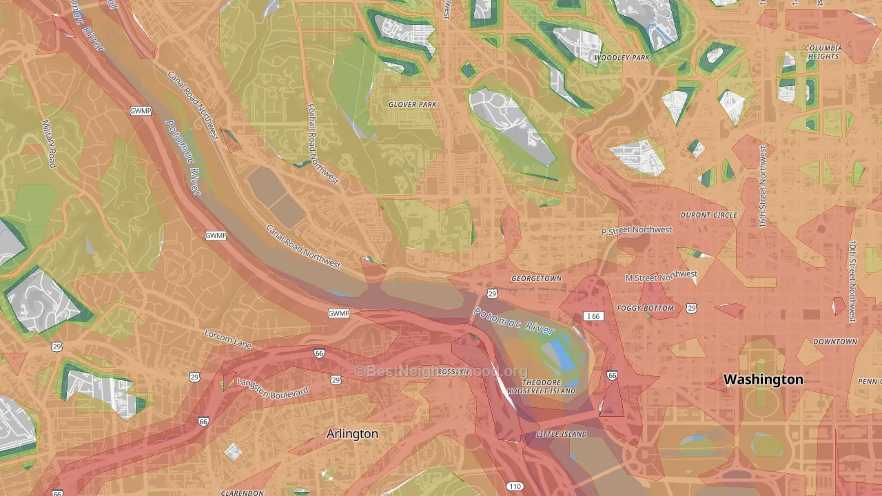 20057, DC Map of Noise Levels in 20057