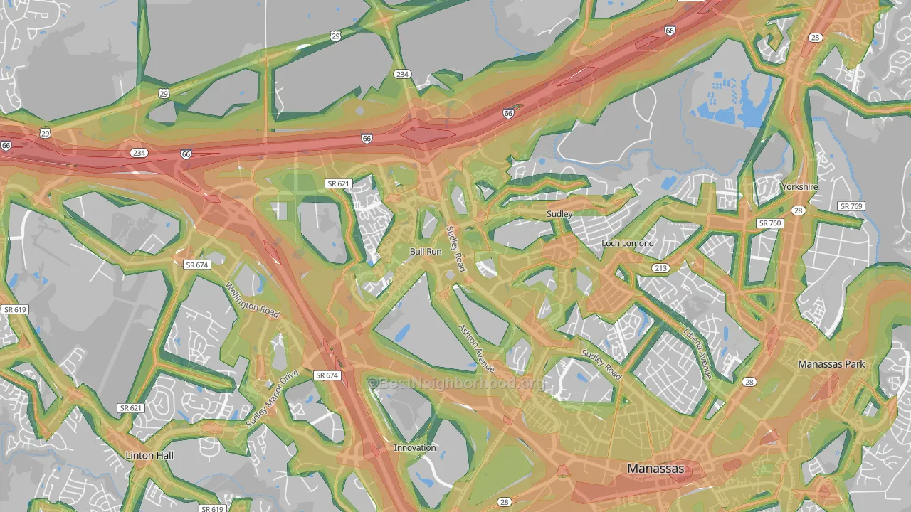 20109, VA Map of Noise Levels in 20109