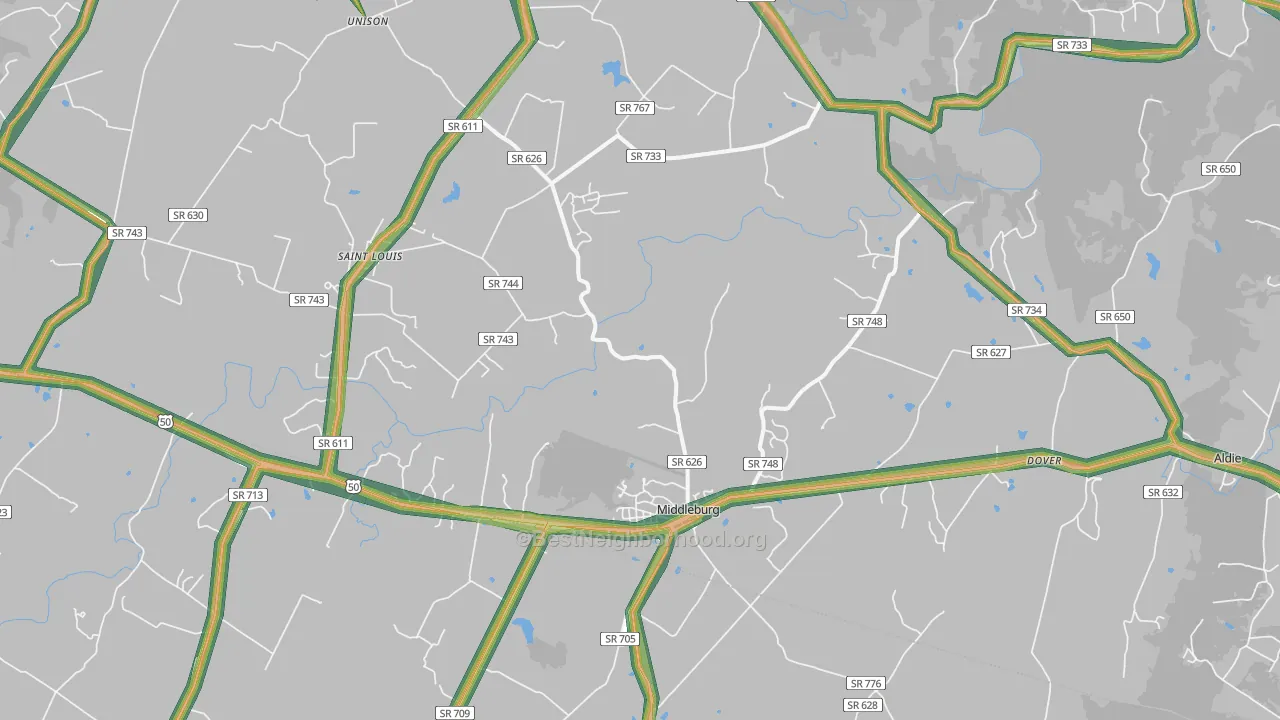 20117, VA Map of Noise Levels in 20117
