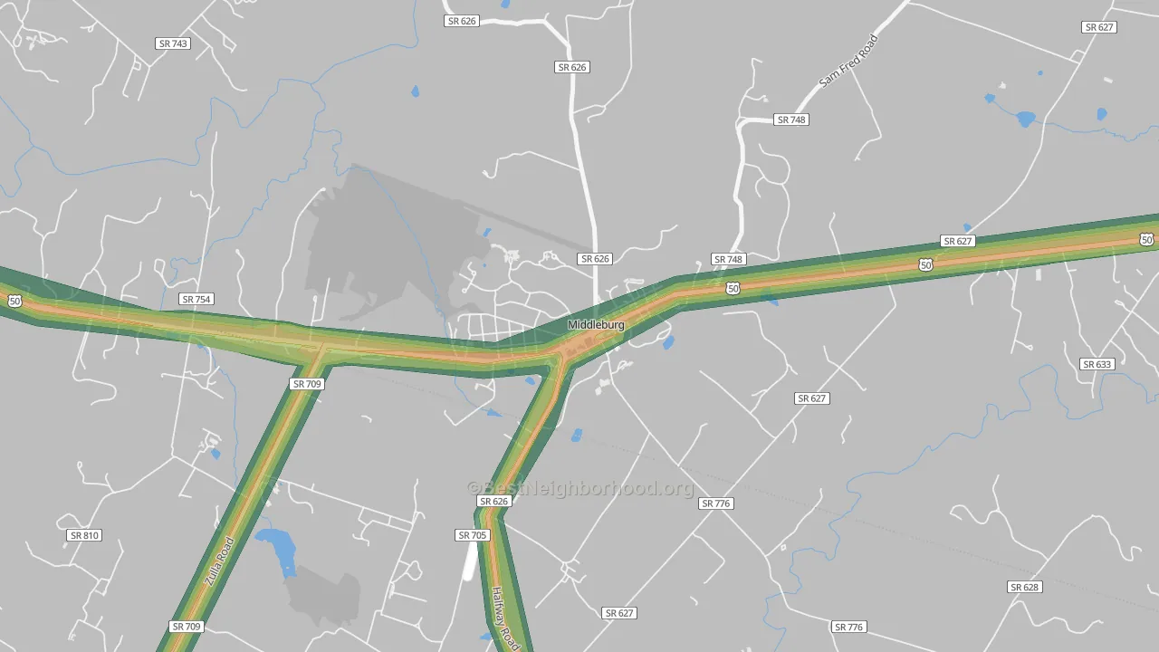 20118, VA Map of Noise Levels in 20118