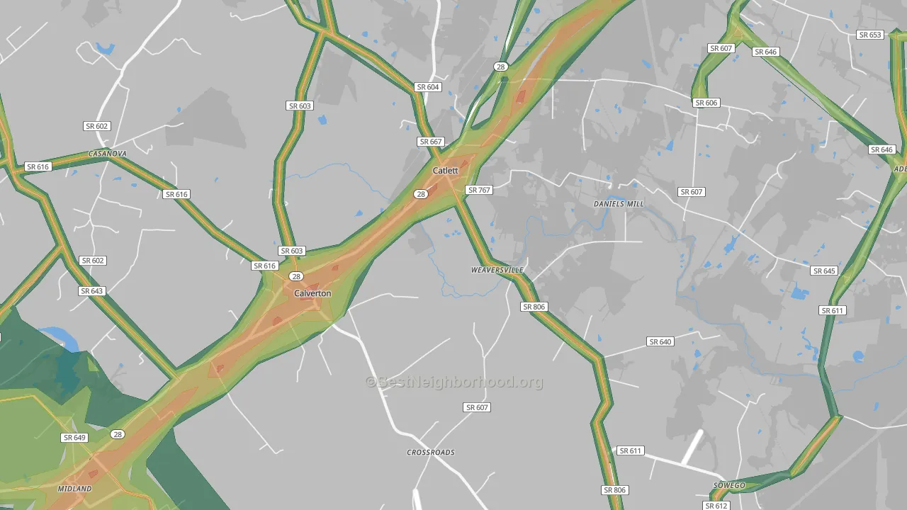 20119, VA Map of Noise Levels in 20119