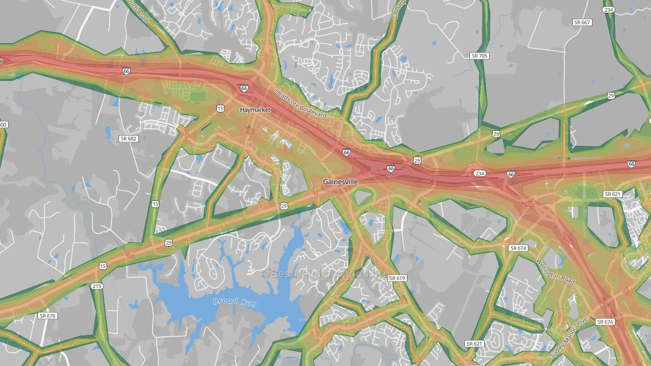 20155, VA Map of Noise Levels in 20155