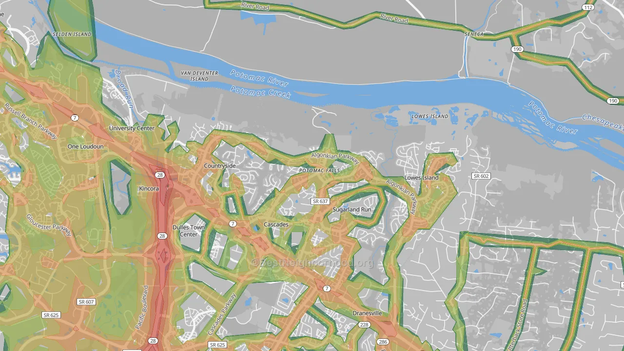 20165, VA Map of Noise Levels in 20165
