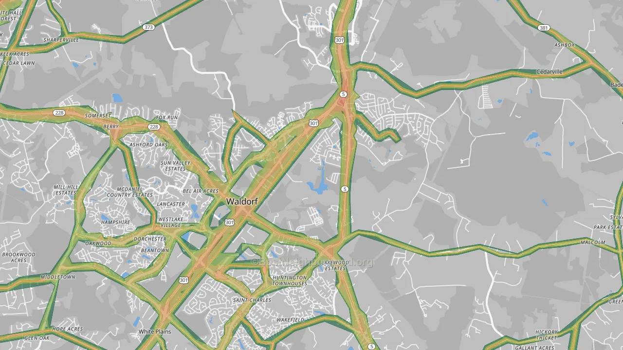 20601, MD Map of Noise Levels in 20601