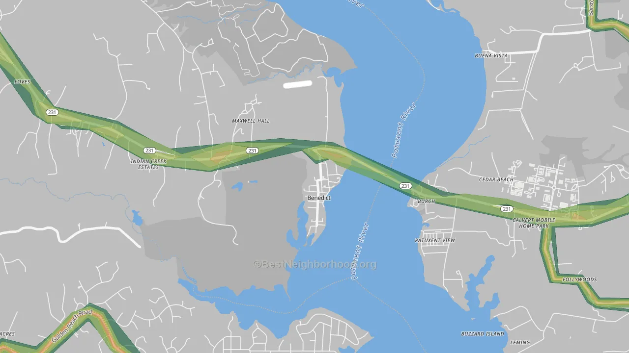 20612, MD Map of Noise Levels in 20612