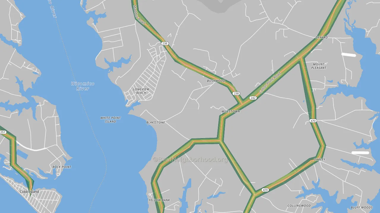20618, MD Map of Noise Levels in 20618