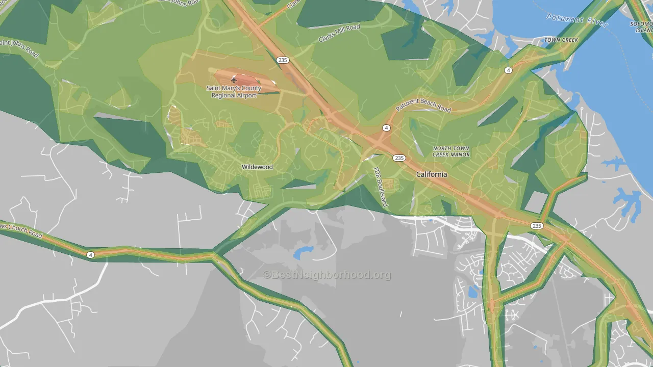 20619, MD Map of Noise Levels in 20619