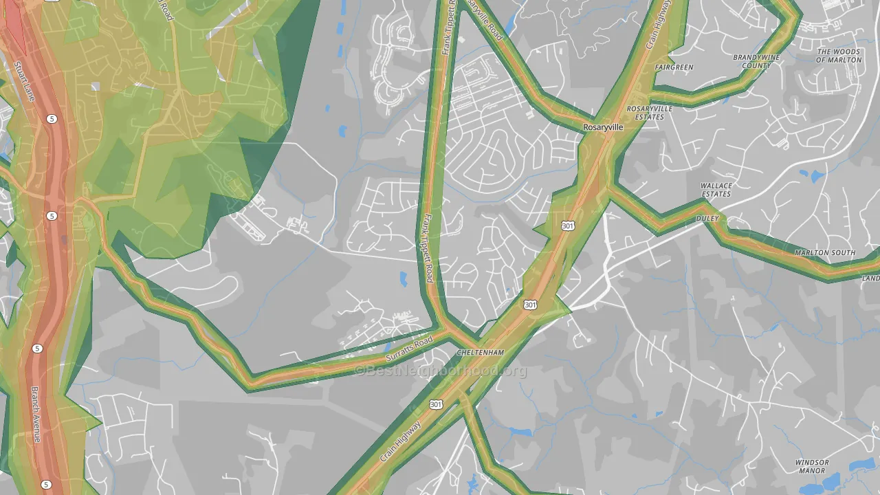 20623, MD Map of Noise Levels in 20623