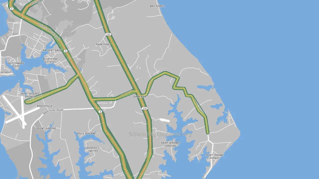 20628, MD Map of Noise Levels in 20628
