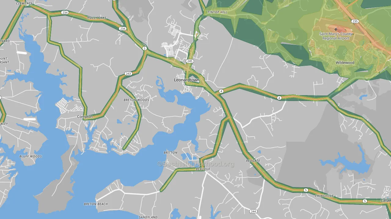 20650, MD Map of Noise Levels in 20650