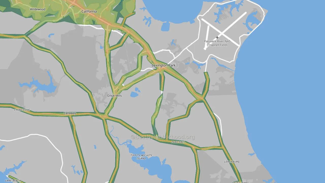 20653, MD Map of Noise Levels in 20653