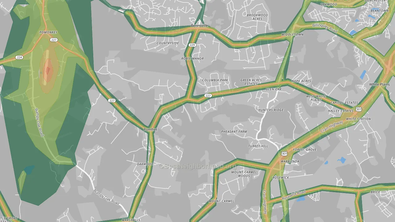 20675, MD Map of Noise Levels in 20675
