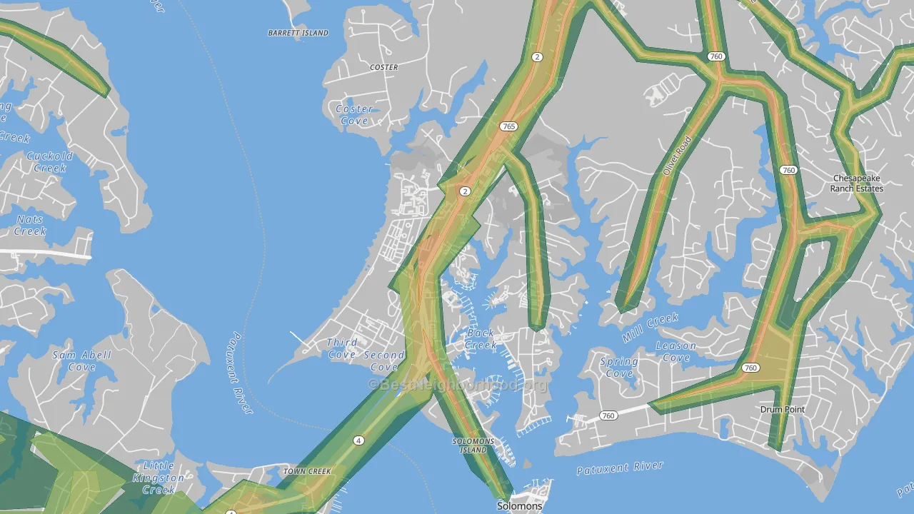 20688, MD Map of Noise Levels in 20688
