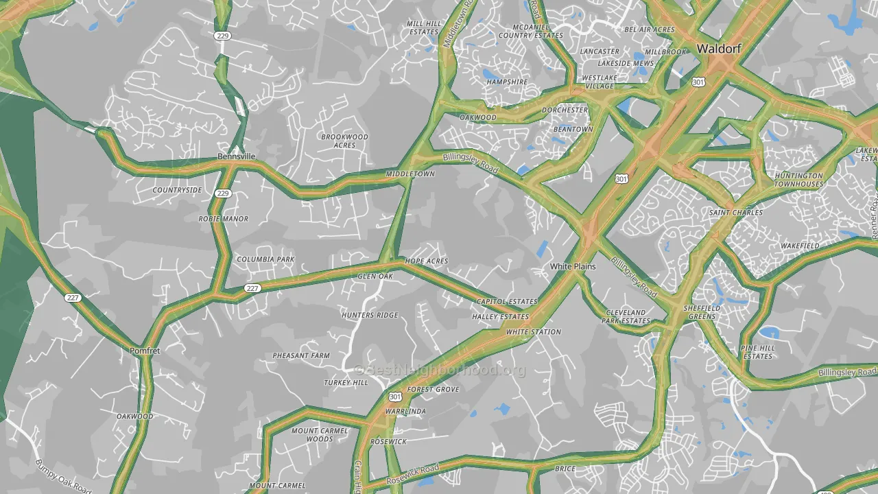20695, MD Map of Noise Levels in 20695