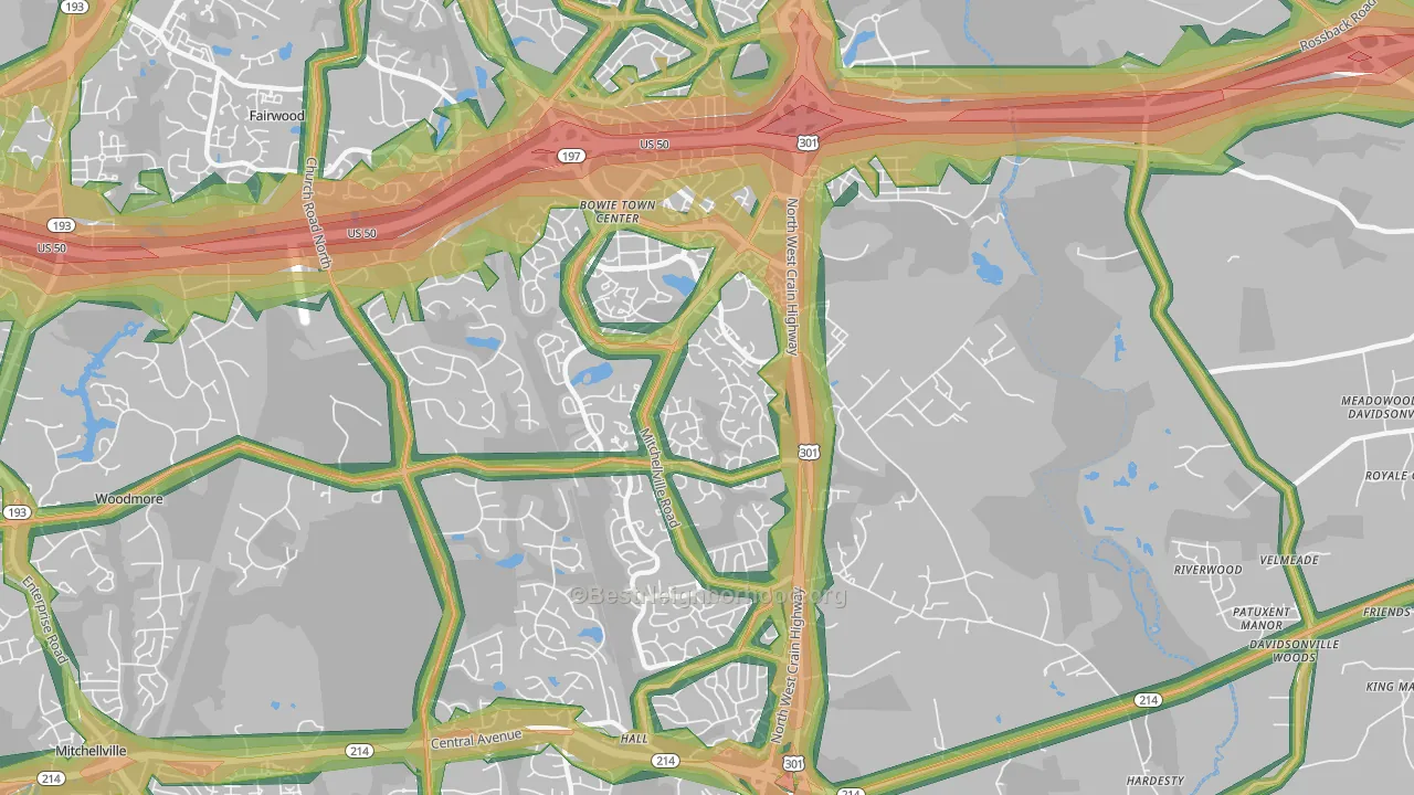 20716, MD Map of Noise Levels in 20716
