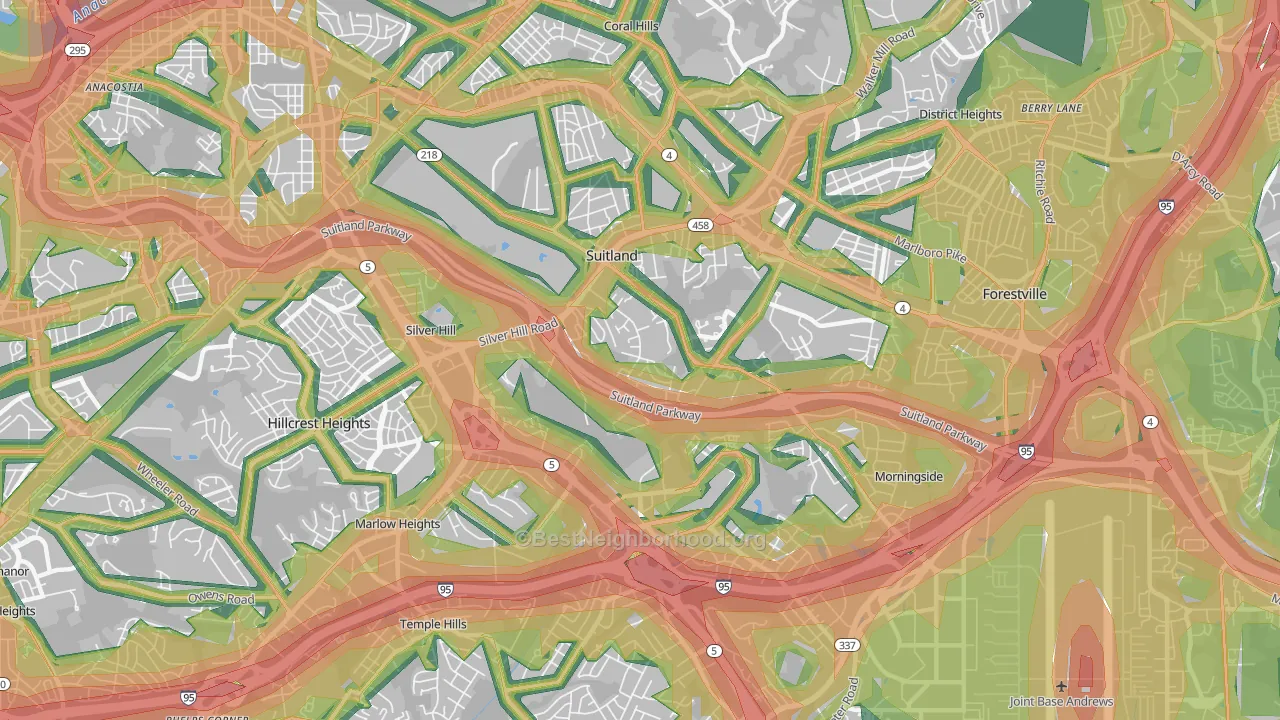20746, MD Map of Noise Levels in 20746