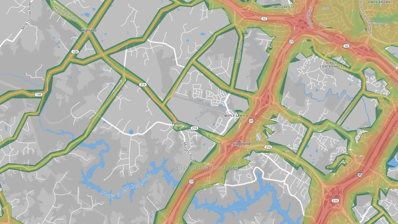 20759, MD Map of Noise Levels in 20759