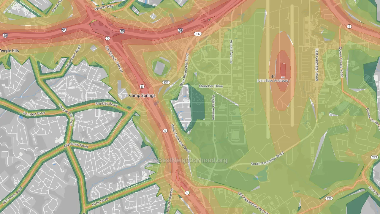 20762, MD Map of Noise Levels in 20762