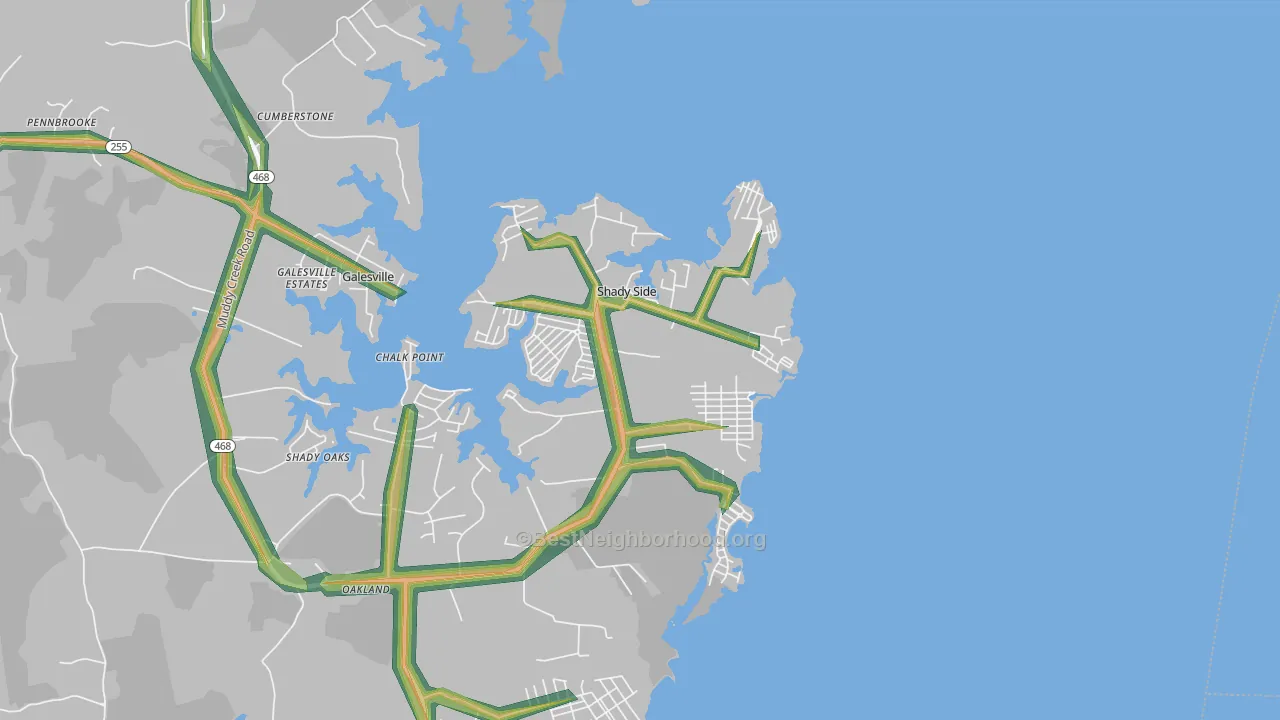 20764, MD Map of Noise Levels in 20764