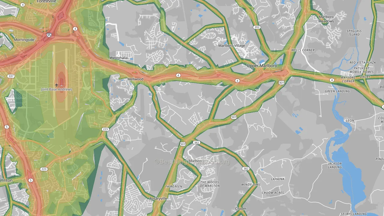 20772, MD Map of Noise Levels in 20772
