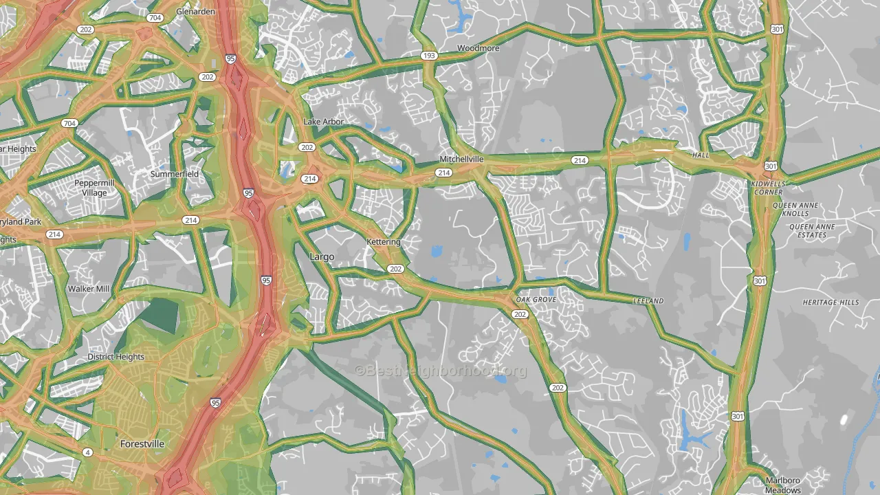 20774, MD Map of Noise Levels in 20774