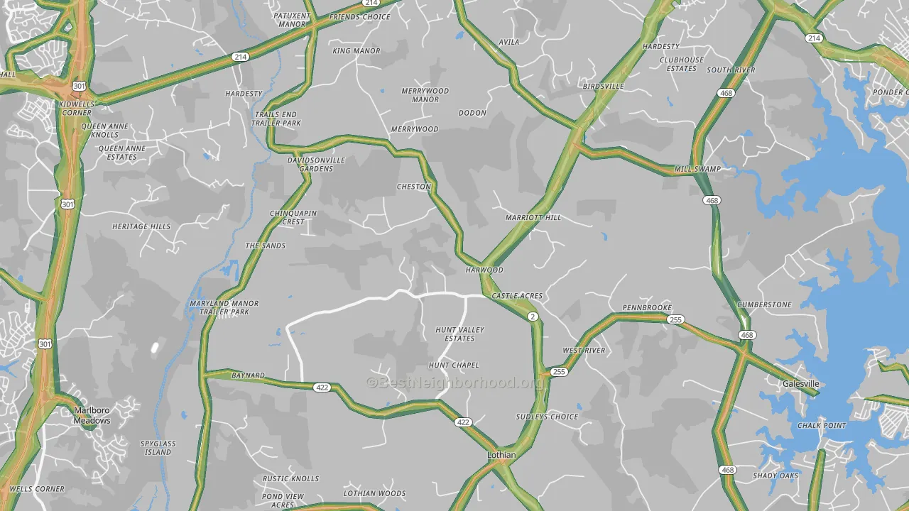 20776, MD Map of Noise Levels in 20776