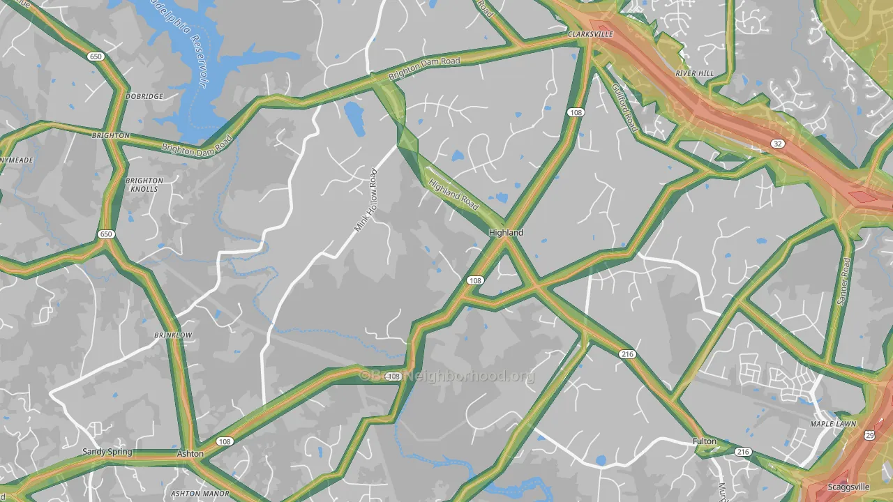 20777, MD Map of Noise Levels in 20777