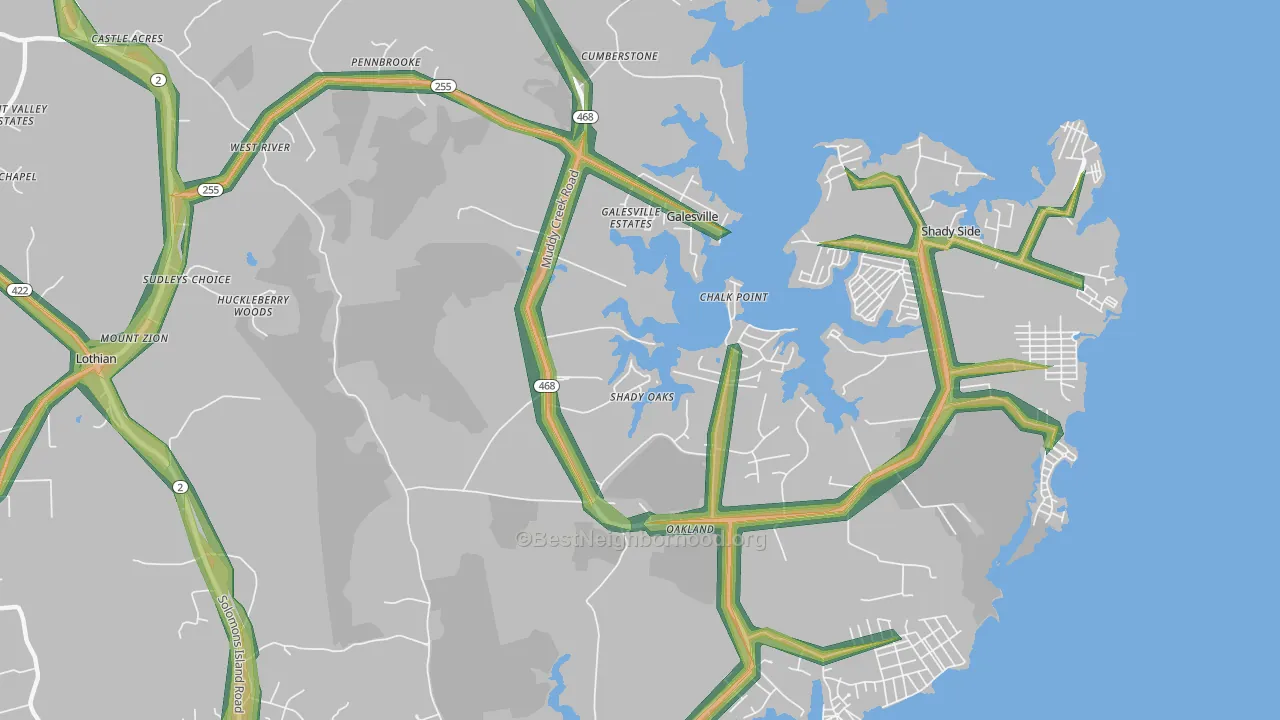 20778, MD Map of Noise Levels in 20778