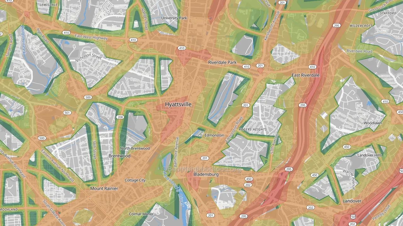 20781, MD Map of Noise Levels in 20781