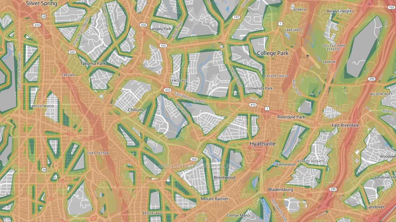 20782, MD Map of Noise Levels in 20782