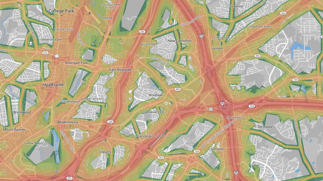 20784, MD Map of Noise Levels in 20784